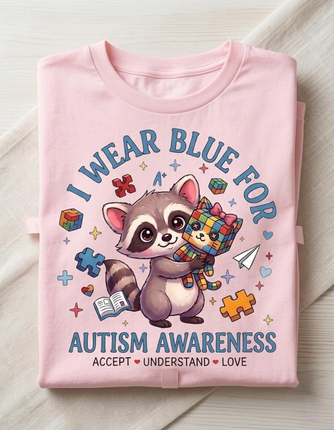 Autism Awareness Raccoon PNG SVG (digital Download) - Etsy