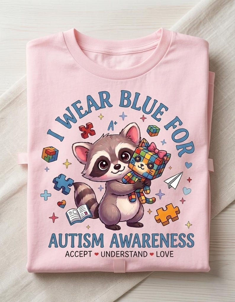 Autism Awareness Raccoon PNG SVG (digital Download) - Etsy