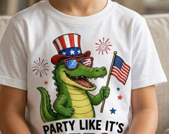 Uncle Sam Alligator 4th of July PNG, Patriotic Shirt Design (Digital Download)