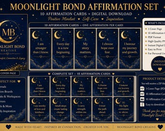 Carte di affermazione "Legame al chiaro di luna" stampabili e scaricabili in formato digitale