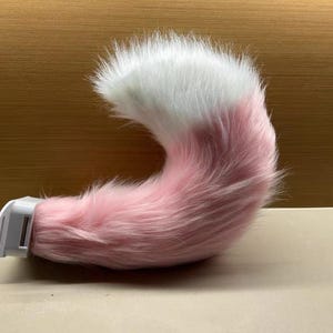 Cola peluda rosa y blanca con control remoto que se mueve, cola sexy de anime para cosplay, cola de animal eléctrica para disfraz.