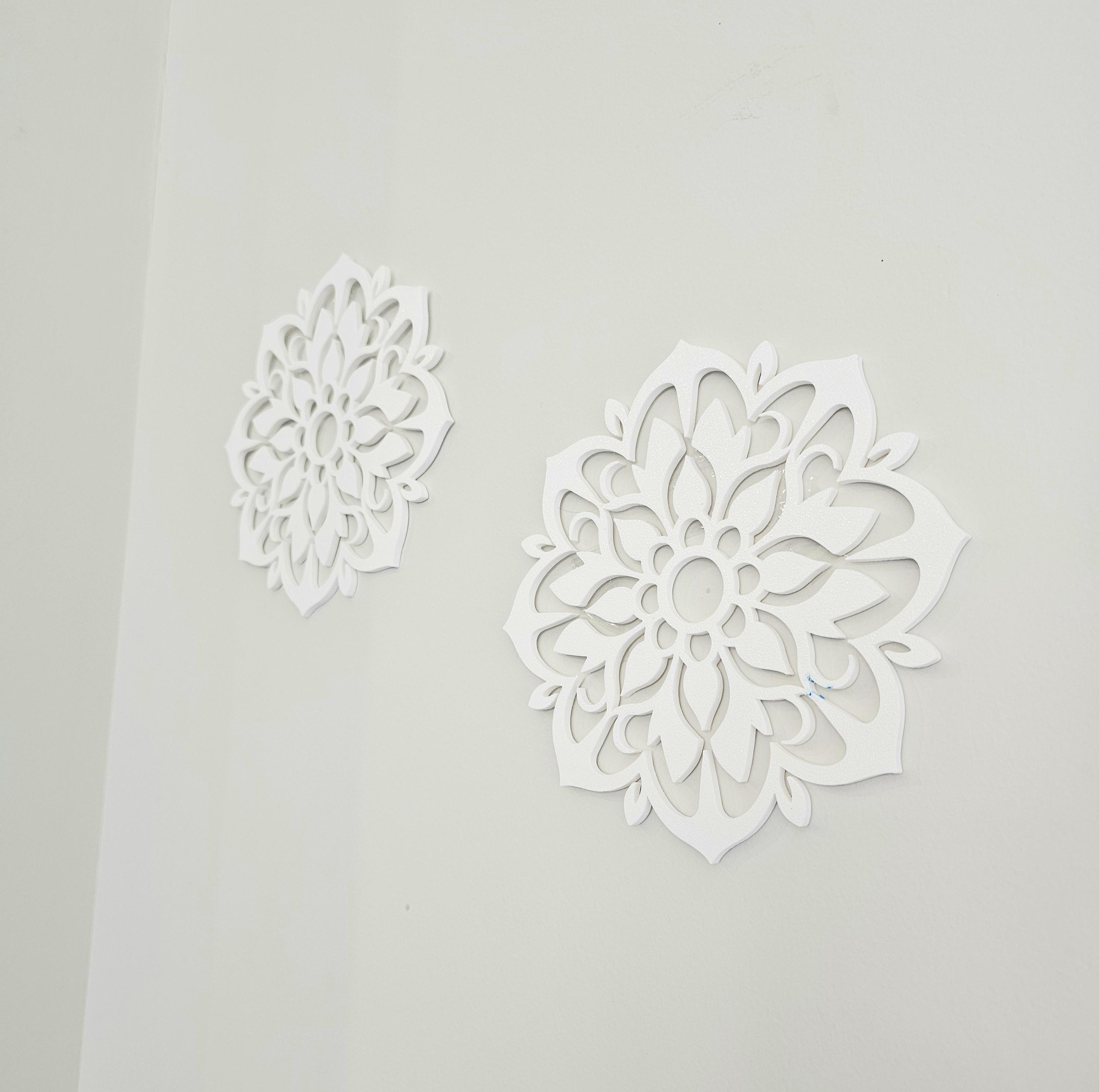 Floral Mandala Wall Art Set | 3D Printed Boho Decor (set of 2) - Etsy