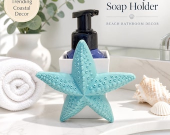 3D Gedruckter Seestern Seifenspender Halter, Küsten Badezimmer Dekor, Strand Themed Organizer