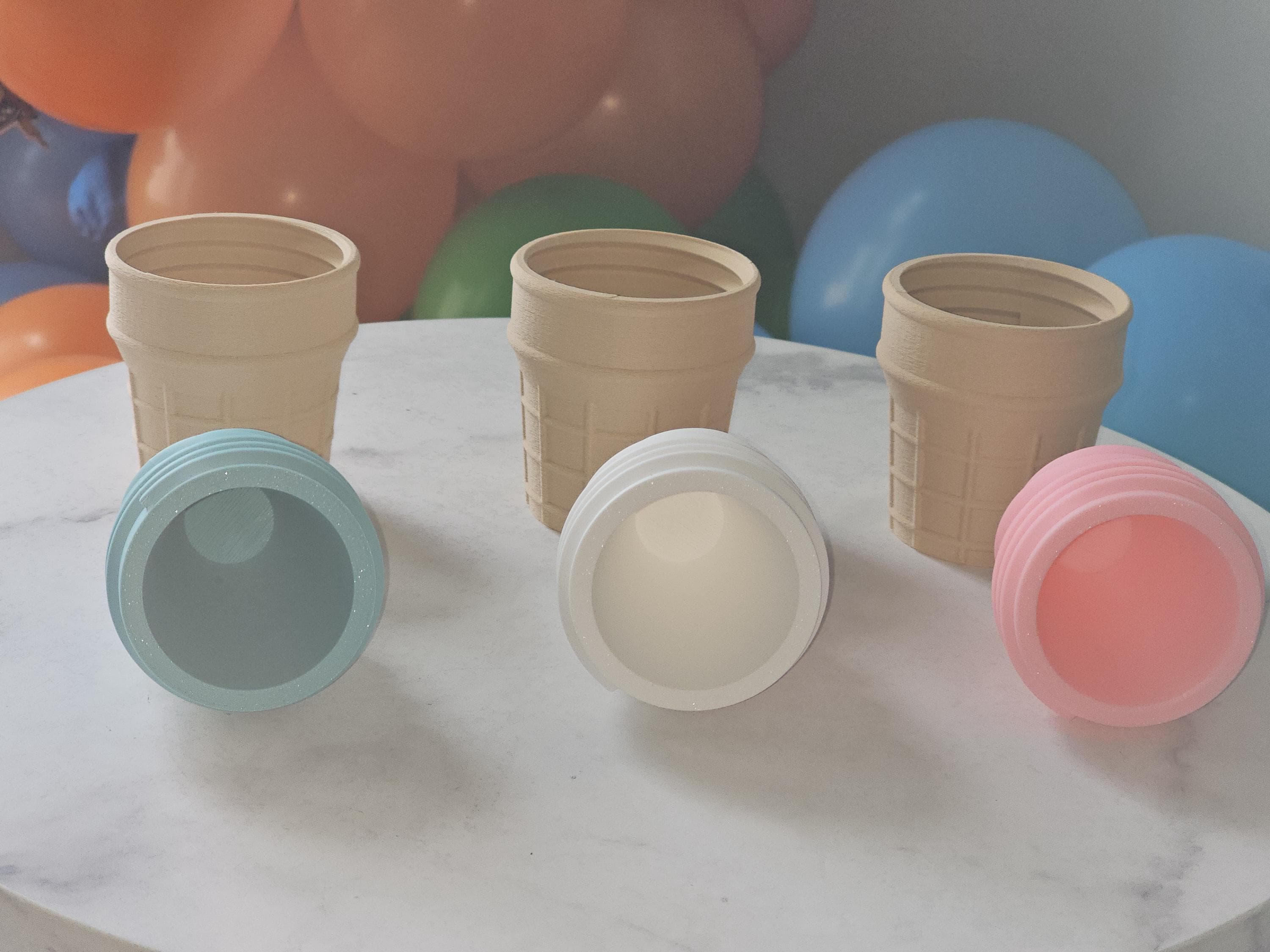 Cone Container Sample Pastel Ice Cream Cone Containers | Soft Serve Jars, Party Favors, Play ...