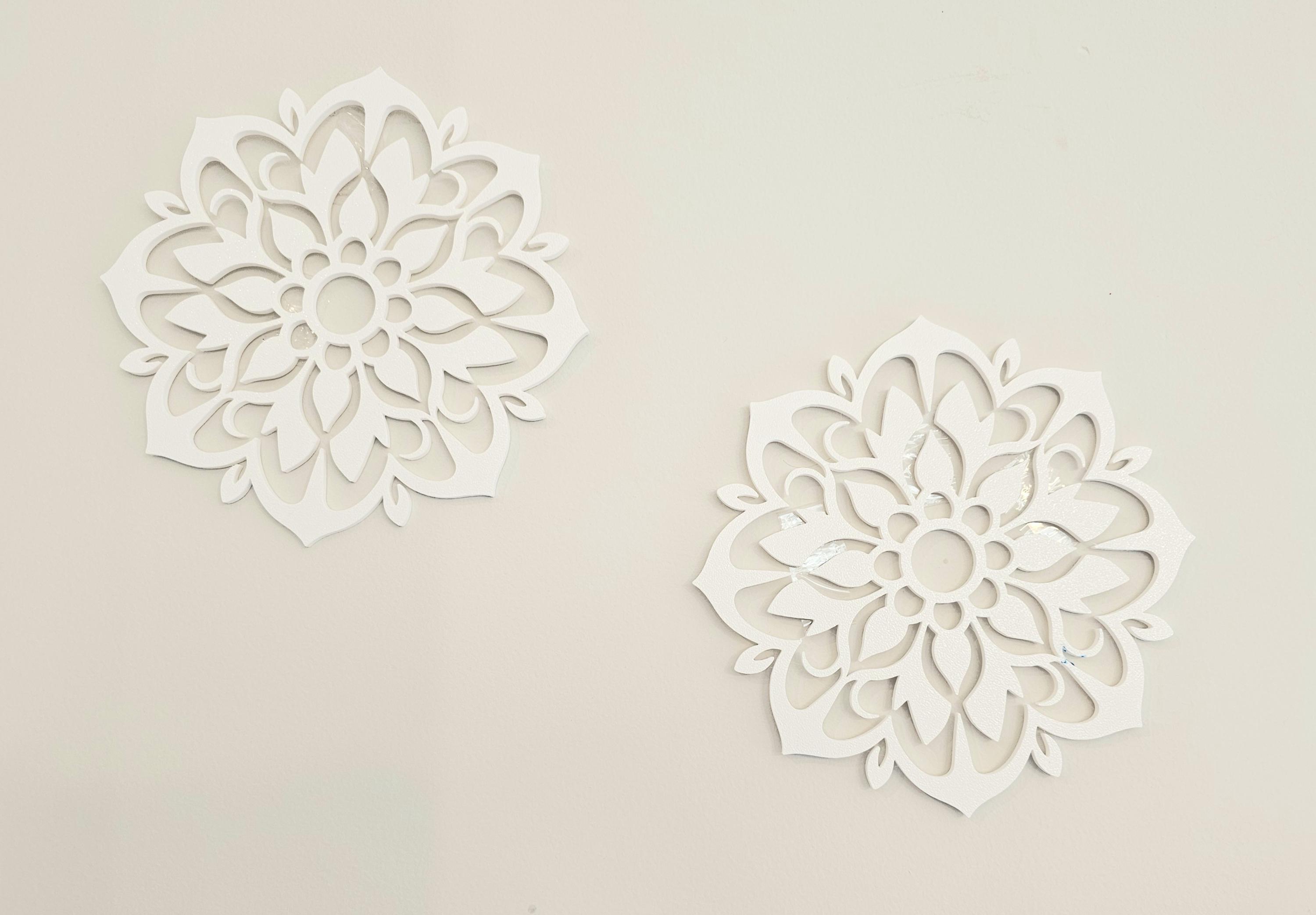 Floral Mandala Wall Art Set | 3D Printed Boho Decor (set of 2) - Etsy