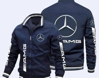 Mercedes AMG Racing Bomber Jacket , Formula Racing Windbreaker Casual Streetwear Coat.