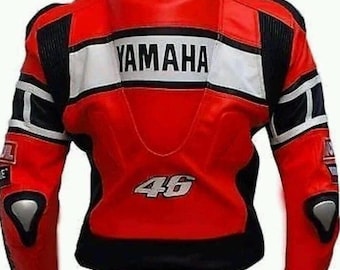 Yamaha Leather Racing Motorcycle Biker Moto Jacket, CE Armor with Protection Streetwear Riding  Gear