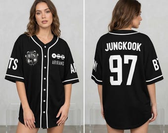 Custom BTS Baseball Shirt Inspired by Arirang, Kpop Gift for Bangtan Fans, V-neck Bangtan Shirt, BTS World Tour 2026 Merch Army Jersey