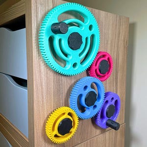 Juguete magnético de engranajes cinéticos, engranaje con ventosa individual, juguete antiestrés STEM para escritorio, decoración de pared con engranajes móviles, imán de nevera steampunk