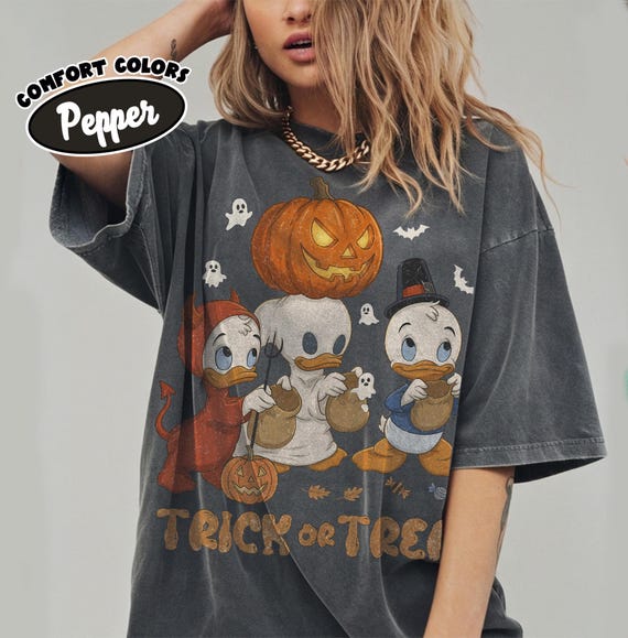 Retro Comfort Colors Disney Halloween Shirt, Huey Dewey Louie Costume Tee, Spooky Season Ducks Shirt, Disneyland Halloween Vacation Tee