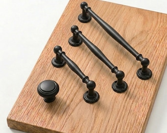 Matte Black Cabinet Pulls & Knob Set, Drawer Handles, Modern Farmhouse Kitchen Hardware