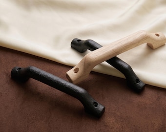 Minimalist Natural Wood Cabinet Pulls Modern Oak Drawer Handles Scandi Style Wardrobe Furniture Knobs