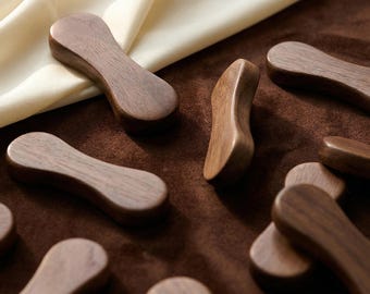 Solid Wood Drawer Pull, Mid Century Modern Cabinet Handle, Natural Wooden Wardrobe Knob, Minimalist