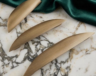 Modern Minimalist Brass Cabinet Handles | Sleek Drawer Pulls, Kitchen & Furniture Hardware