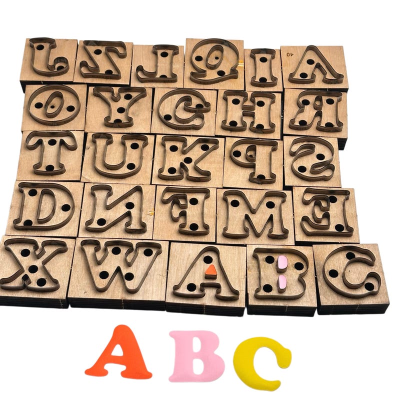 Die Letters 26pcs A-Z Alphabet Letter Steel Dies for Leather Die Cutting ...