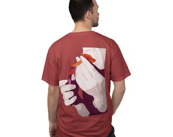 Subtle Lesbian Pride Woman Smoking Graphic T-Shirt | Comfort colors aesthetic print tee