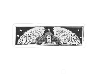 Divine Protector | Angel Illustration Art Sticker | Celestial Alt Sticker | Indie Illustration