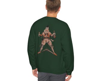 Jester Crewneck | Rust & Tan Vintage Illustration Sweatshirt