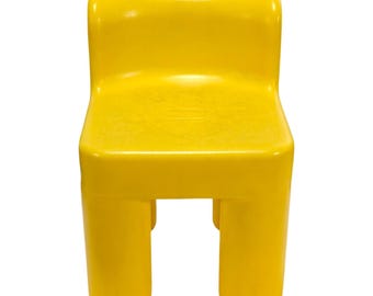 VTG Little Tikes Chunky Yellow Chair Child Size Plastic Sturdy Toddler Kids