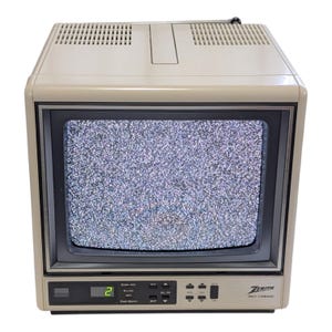RARE Zenith LM8833 9" Portable White Crt Tv Retro Gaming Cube Works