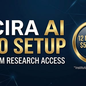 May include: A promotional graphic with the text "SCIRA AI PRO SETUP" in gold and white lettering. Below, it reads "PREMIUM RESEARCH ACCESS." A circular badge states "12 MONTHS" and "$5/MONTH RATE."