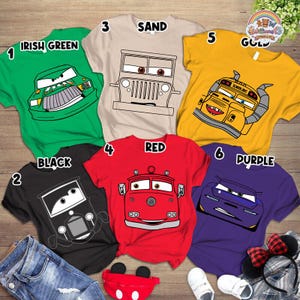 Camiseta de disfraz de Halloween de Disneyland Cars, camiseta de Rayo McQueen, camiseta a juego del grupo Cars, camiseta de Halloween a juego, camiseta para fiesta de Halloween imagen 2