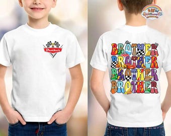 Koszulka rodzinna Disneyland Cars, prezent urodzinowy McQueena, bluza z motywem samochodu wyścigowego na imprezę urodzinową, koszulka Mama Dada Brother, koszulka urodzinowa Pixar Cars