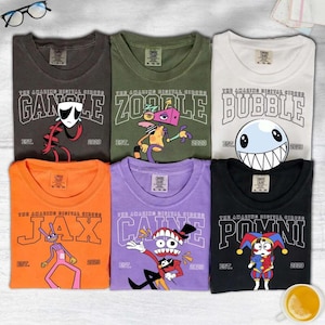 The Amazing Digital Circus T-shirt, TADC Jax Pomni Characters Shirt, Cute Circus Fan Gift Hoodie, Anime Style Cartoon Tee for Boys Girls image 3