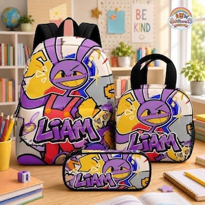 Set zaino Jax Digital Circus, fantastico zaino scolastico digitale a tema circo, portapranzo e astuccio Tadc, zaino con simpatici cartoni animati, regalo per il ritorno a scuola