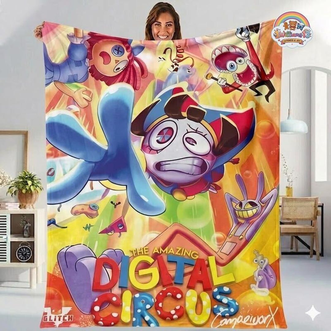 The Amazing Digital Circus Fleece Blanket, Cozy Throw Blanket, Fun ...