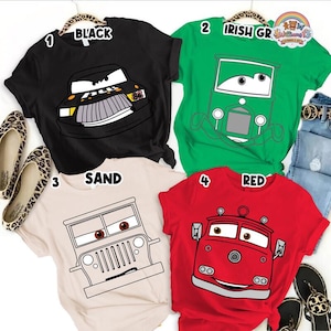 Camiseta de disfraz de Halloween de Disneyland Cars, camiseta de Rayo McQueen, camiseta a juego del grupo Cars, camiseta de Halloween a juego, camiseta para fiesta de Halloween imagen 1