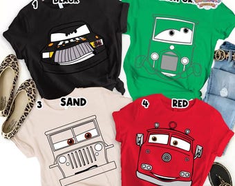 Koszulka z kostiumem Disneyland Cars na Halloween, koszulka z Lightning McQueen, koszulka z grupy Cars, pasująca koszulka na Halloween, koszulka na imprezę Halloween