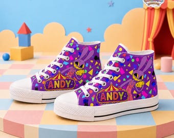 Zapatillas Jax Amazing Digital Circus, zapatillas personalizadas con nombre, zapatillas TADC para niño y niña, regalo de regreso a clases, regalos de cumpleaños