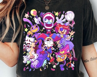 Camiseta de The Amazing Digital Circus, regalo para fans de TADC, camisetas de personajes de circo, sudadera con capucha con temática de circo, regalo de cumpleaños de anime para niño y niña.
