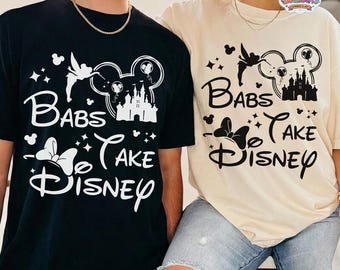 Koszulka dla par Babs Take Disneyland, Koszulka z Myszką Miki, Koszulka dla par Disneyland Mickey Minnie Mouse Classic Pose, Koszulka dla par pasująca do siebie