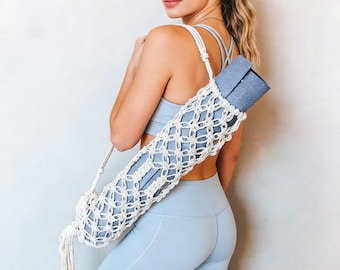 Handgemachte Makramee Yogamatten Tasche | Boho Yoga Matte Schlinge | Tassel Yogamattenträger für Yogaliebhaber