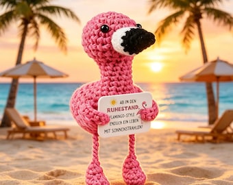 Handgemachte Häkelarbeit Flamingo Plüsch, emotionale Unterstützung Puppe, perfektes Geschenk für Sie