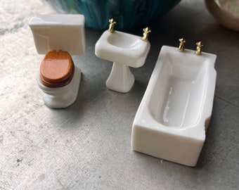 porcelain bathroom set for dollhouse