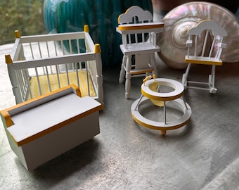 nursery furniture set for a dollhouse