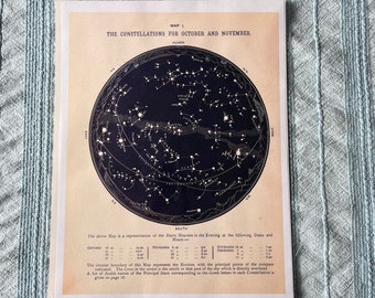 map of  the constellations for October and November.