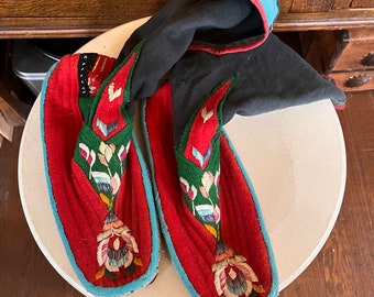Embroidered moccasins from Nepal