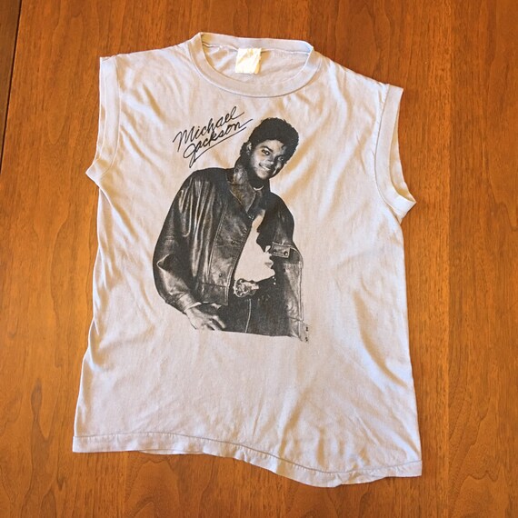 Vintage Michael Jackson LA Gear Style Toe Stand Metallic Silver Print T- Shirt. (Vintage 80s /90s Original!)