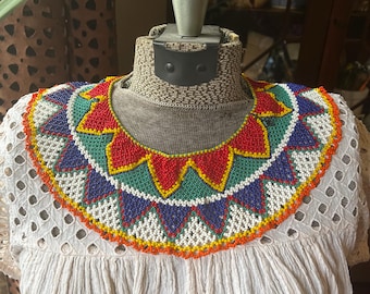 Vintage beaded bib necklace