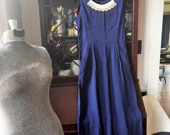 vintage navy blue dress