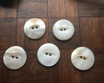 Mother of pearl shell buttons 1 inch (5)