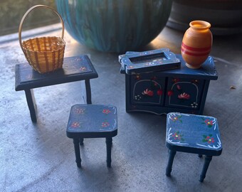 doll house cabinet and benches