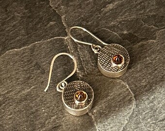 Pendientes huecos con balas de citrino
