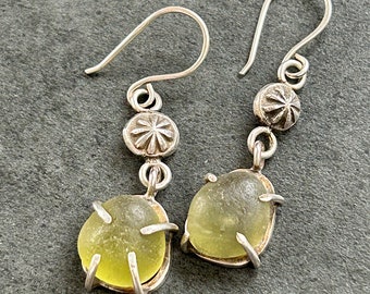 Pendientes de gafas de playa Seaglass verde oliva