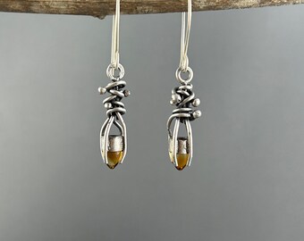 Pendientes de bala de citrino