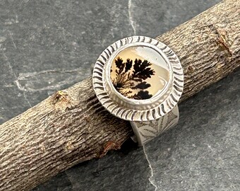 Anillo de ágata dendrítica talla 6 3/4